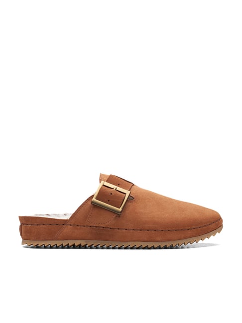 Clarks leather 2024 mule slippers