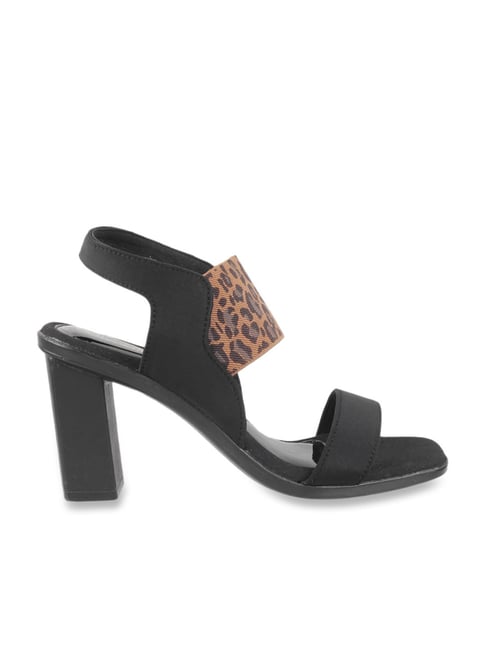 Catwalk Black Slip-on Heel Sandals : Amazon.in: Shoes & Handbags