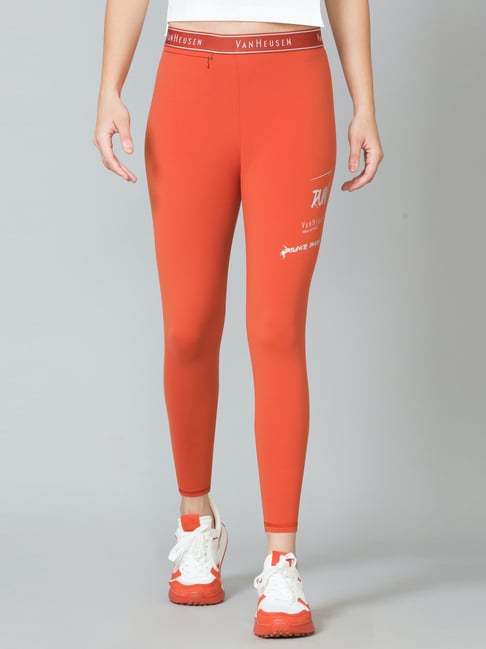 Van Heusen Orange Printed Mid Rise Tights-picture-39
