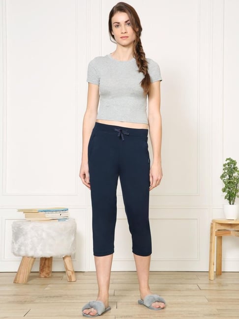 Van Heusen Navy Cotton Capris-picture-28