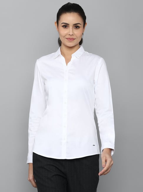 Allen Solly White Cotton Regular Fit Shirt