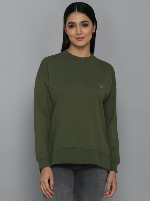 Allen Solly Green Cotton Regular Fit Sweatshirt-picture-18