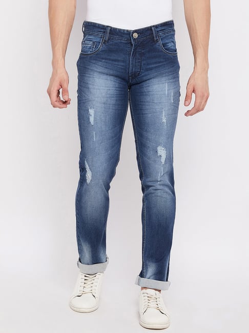 Duke Blue Slim Fit Lightly Washed Jeans-image-40