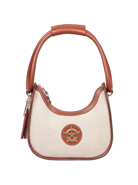 Buy Hidesign White Textured Medium Hobo Shoulder Bag Online At