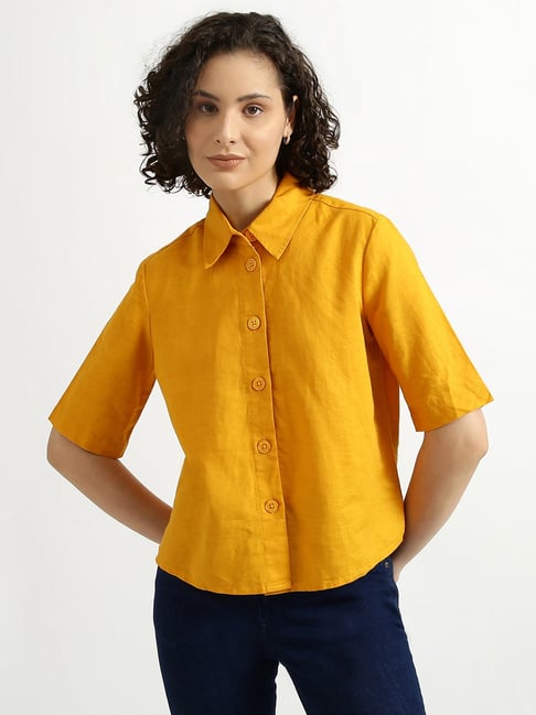 United Colors of Benetton Yellow Regular Fit Shirt