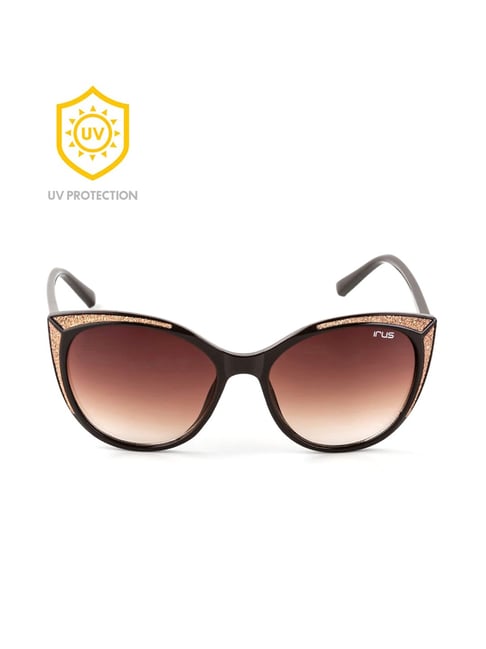IRUS By IDEE IRS1094C2SG Brown Cat Eye Sunglasses