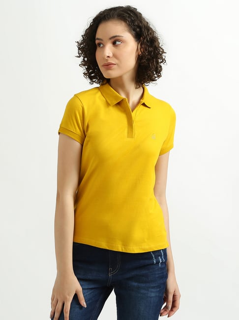 United Colors of Benetton Yellow Polo T-Shirt Price in India