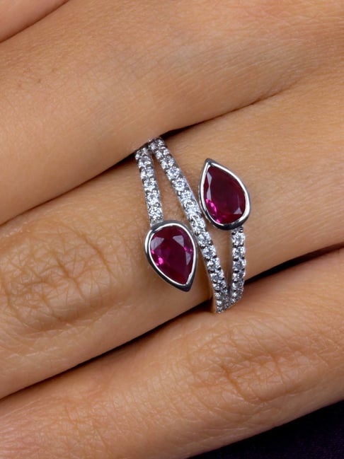 Red Ruby Ring Toi Et Moi Diamond Ring | Saratti