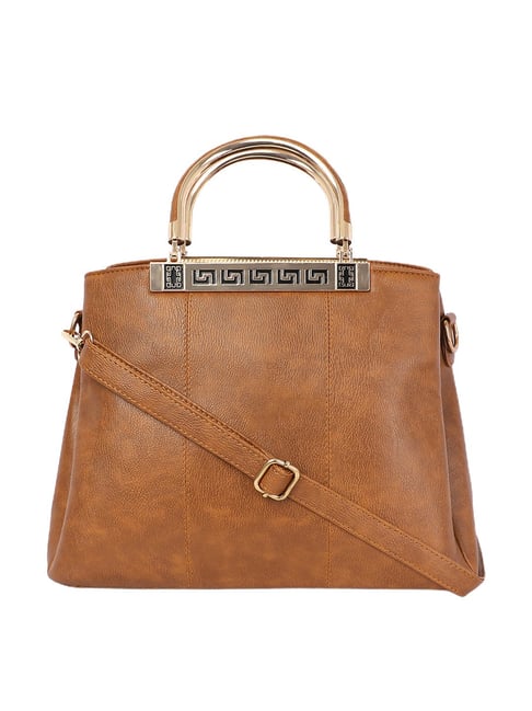 Bagsy Malone Camel Brown Faded Medium Satchel Handbag