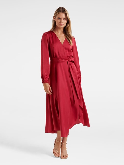 Forever New Red Wrap Dress Price in India