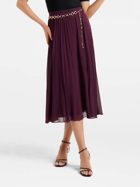 Forever New Purple Circular Pleated Skirt Price in India