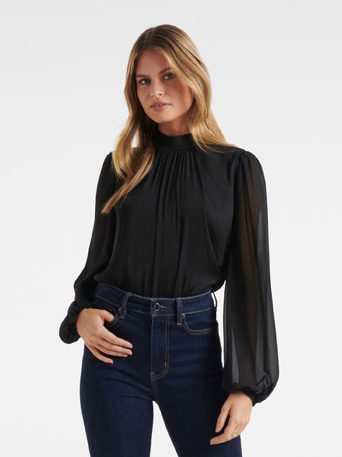 Forever New Black A-Line Blouse