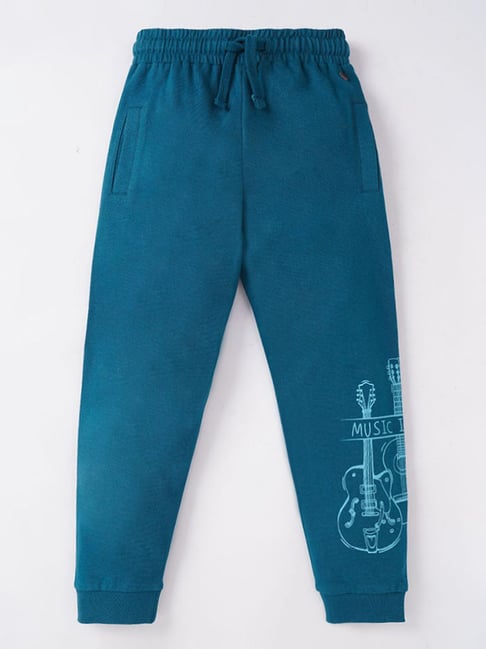 Ed-a-Mamma Kids Blue Cotton Printed Joggers-image-8