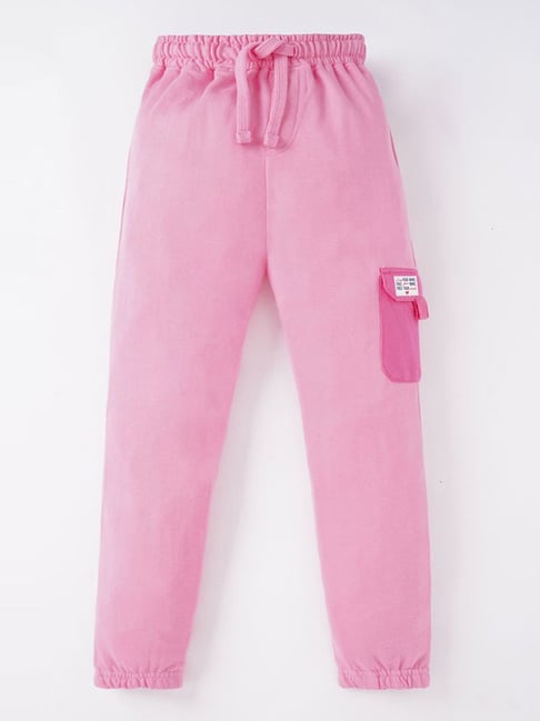 Buy Ed a Mamma Kids Pink Cotton Joggers for Girls Clothing Online