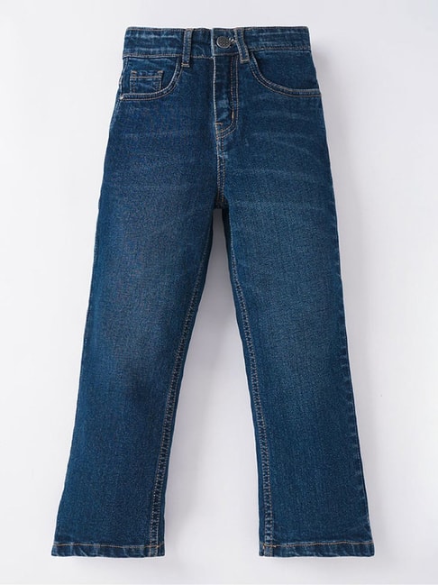 Buy Ed-a-Mamma Kids Blue Cotton Washed Jeans for Girls Clothing