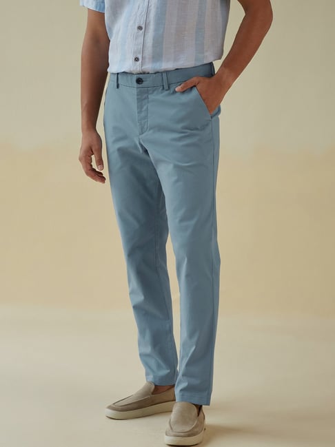 Regular Fit Men Light Blue Trousers Price in India  Buy Regular Fit Men Light  Blue Trousers online at Shopsyin