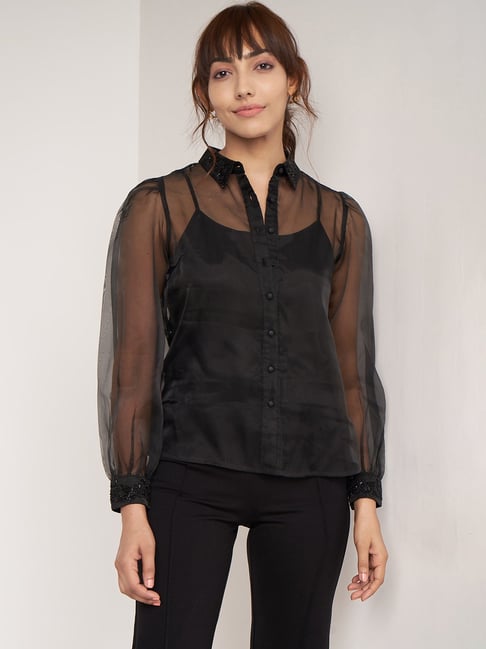 AND Black Regular Fit Shirt Price in India