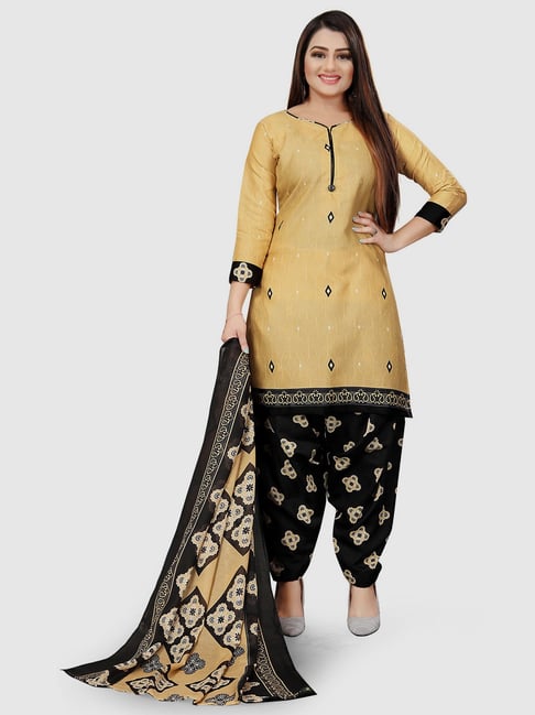 MIZZIFIC Women's Cotton Bandhani Printed Unstitched Salwar Suit Dress  Material - Purple