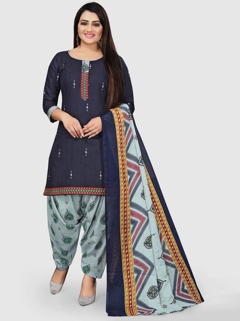Salwar studio cotton dress material for women - black colour - Om Clothing  - 4193751