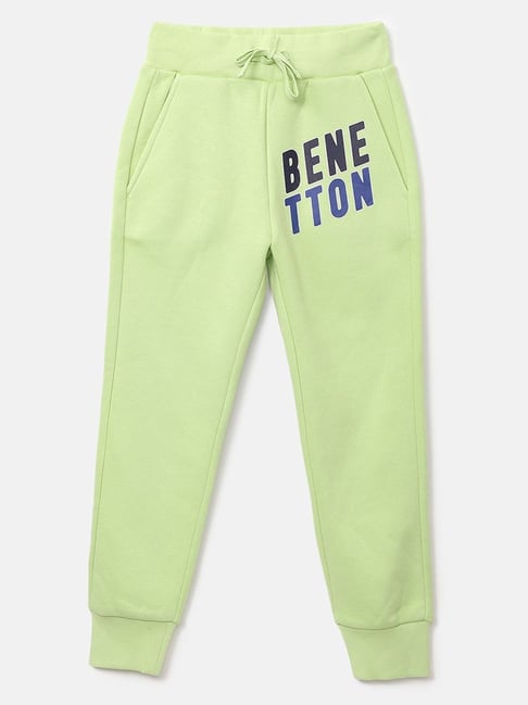 United Colors of Benetton Kids Mint Green Printed Joggers