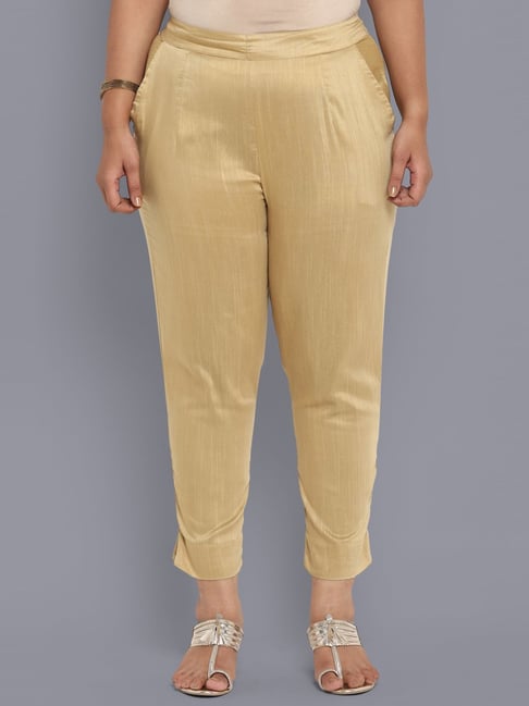 Buy Aurelia Golden Regular Fit Leggings for Women Online @ Tata CLiQ