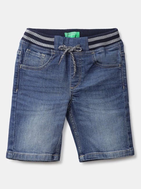 Buy United Colors of Benetton Kids Blue Cotton Shorts for Boys