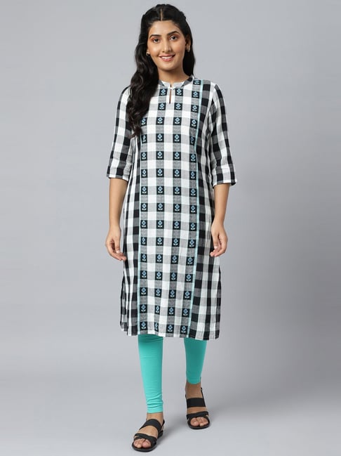 Aurelia checked shop straight kurta