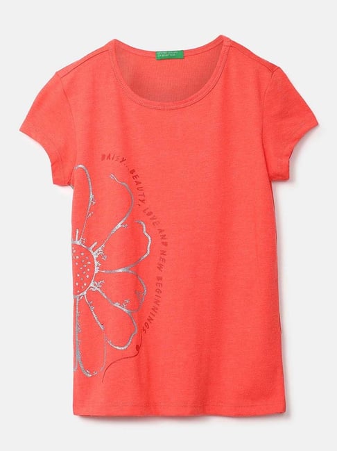 United Colors of Benetton Kids Orange Embellished Top