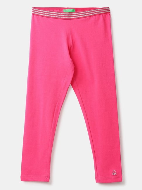 United Colors of Benetton Kids Pink Cotton Regular Fit Leggings