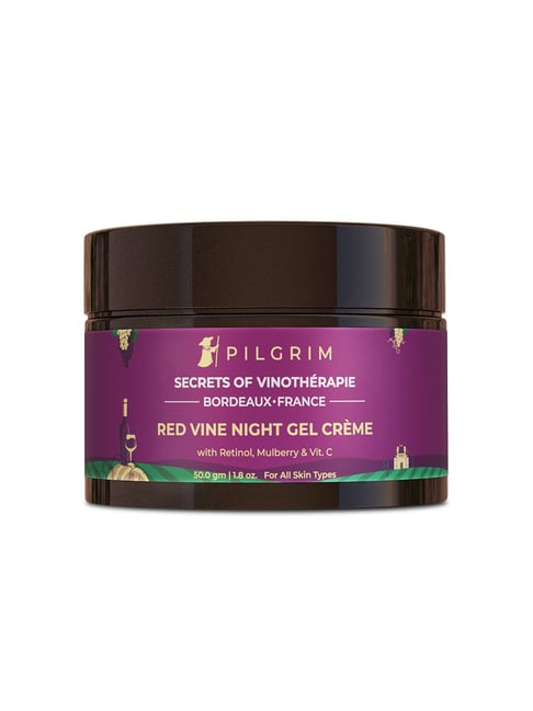 Pilgrim Red Vine Anti Aging Night Gel Cream with Retinol, Mulberry & Vitamin C - 50 gm