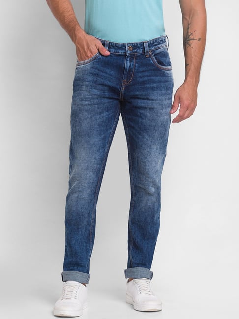 Spykar Blue Slim Fit Low Rise Jeans