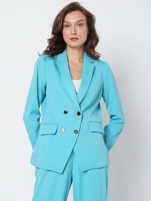 Vero Moda Blue Full Sleeves Blazer