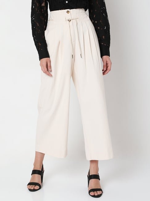 Vero Moda Beige Regular Fit Pants