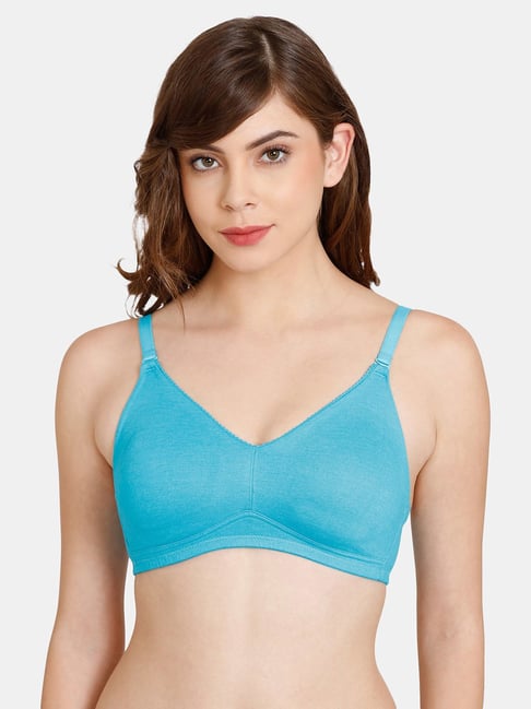 Rosaline by Zivame Blue Non-Padded Double Layered Bra Price in India