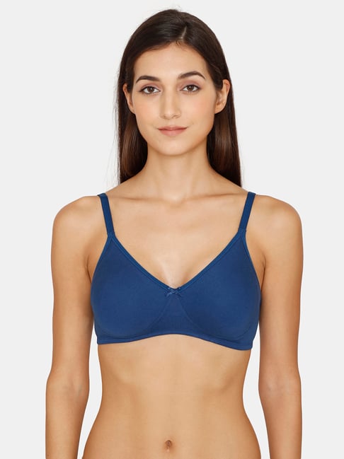 Zivame Blue Half Coverage Non-Padded Double Layered Bra Price in India