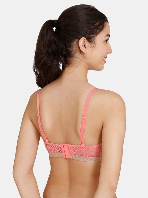 Buy Zivame Pink Lace Half Coverage Padded Bra for Women's Online
