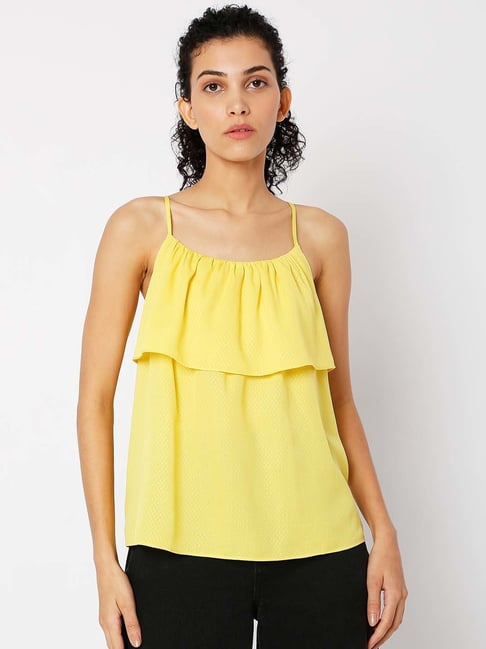 Vero Moda Yellow Sleeveless Top