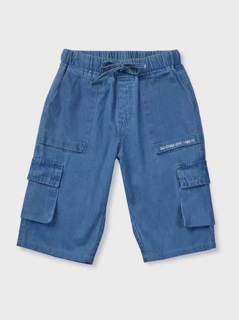 Gini & Jony Kids Blue Regular Fit Bermudas