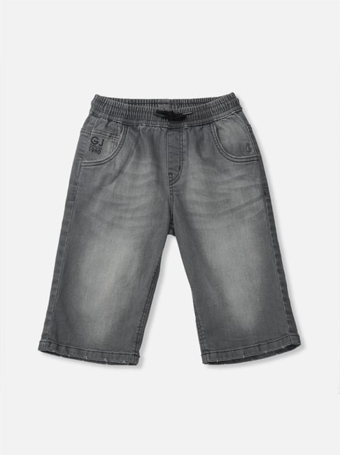 Gini & Jony Kids Grey Regular Fit Bermudas