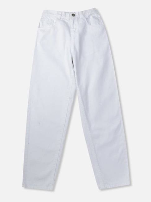 Gini & Jony Kids White Regular Fit Jeans