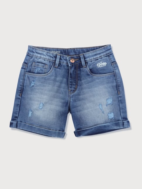 Gini & Jony Kids Blue Washed Shorts