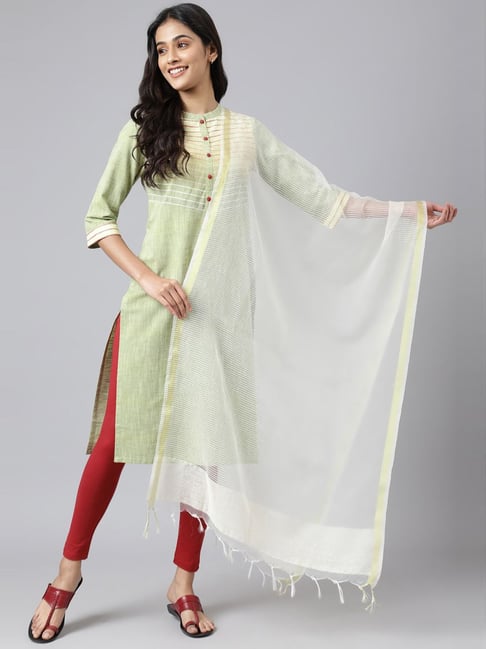 Wishful by W White Cotton Dupatta