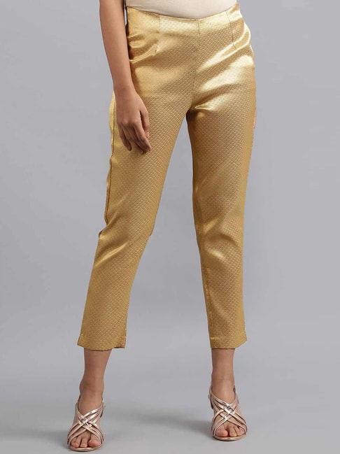 Buy Online Golden Metallic Cotton Pants for Women  Girls at Best Prices in  Biba IndiaCORE15477AW1