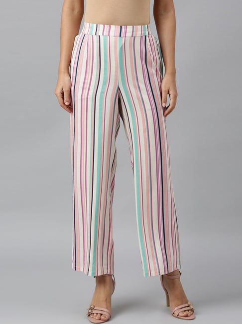 Buy online Women High Rise Striped Track Pant from bottom wear for Women by  Showoff for ₹649 at 60% off | 2024 Limeroad.com