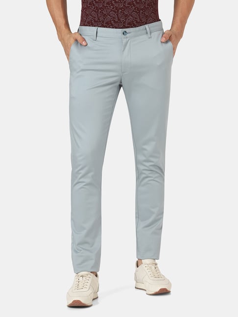 Buy Mens Blue Slim Fit Trousers for Men Blue Online at Bewakoof