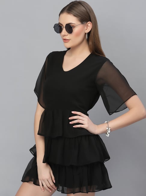 Style Quotient Black A-Line Dress Price in India