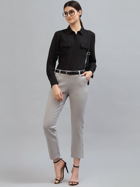 Buy Style Quotient Black Regular Fit Shirt For Women Online @ Tata Cliq
