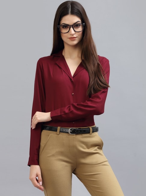 Style Quotient Maroon Regular Fit Shirt Price in India