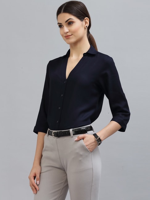 Style Quotient Navy Regular Fit Shirt Price in India