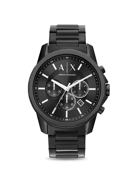 Armani exchange black on sale and silver watch